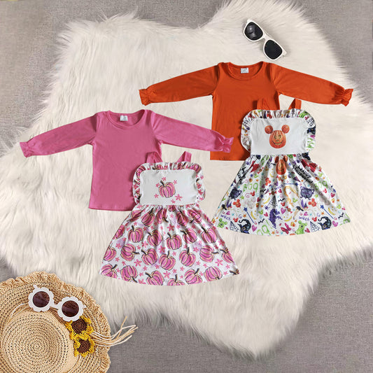 RTS NO MOQ Sibling Baby Girls leopard Long Sleeve dress sets