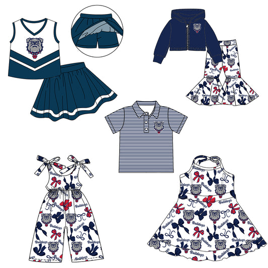 Custom moq 5 mix size milk silk summer teams baby girls clothes bow blue hooded long sleeve pants sets and skirts sets and dress and jumpsuit and top-25.8.1