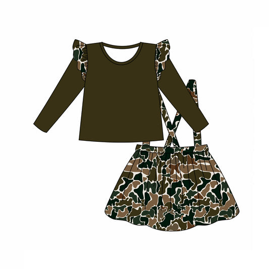 9.16 custom each style moq 5eta 4-6week baby girl clothes camouflage long sleeve suspender dress