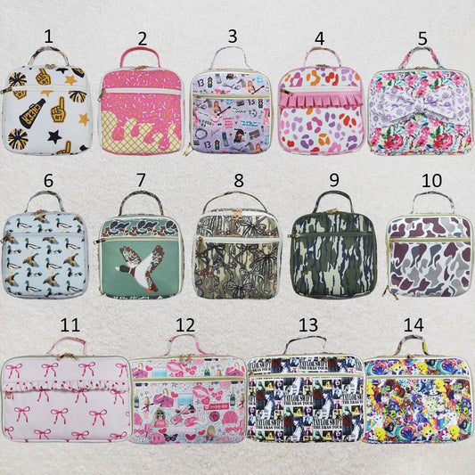 RTS NO MOQ Sibling Bags Baby Kids Floral Bow Print Thermal Lunch Bags Boxes