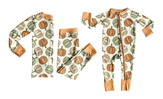 25.7.21 custom each style moq 5eta 4-6week Sibling Sister pumpkin baby boy long sleeve pants sets and rompers match family design