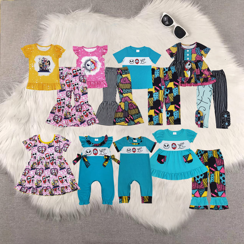 RTS NO MOQ Sibling Baby girls boy clothes Halloween shorts-sleeved trousers suits& rompers