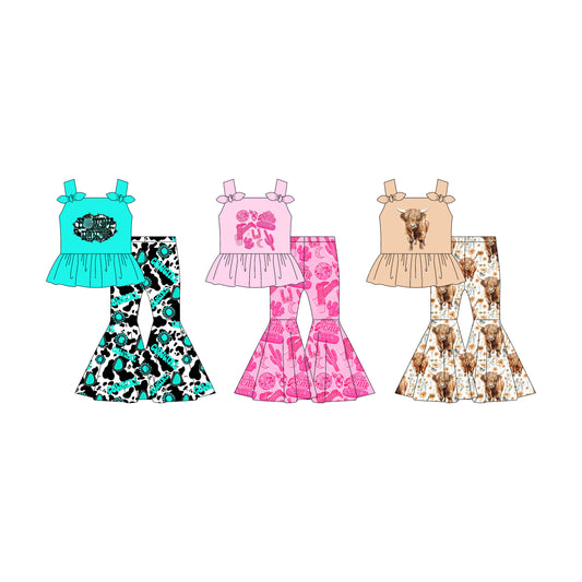 5.2 custom each style moq 5eta 4-6week Sibling Sisters baby girl short sleeve pants sets 1 and set 3 match family design