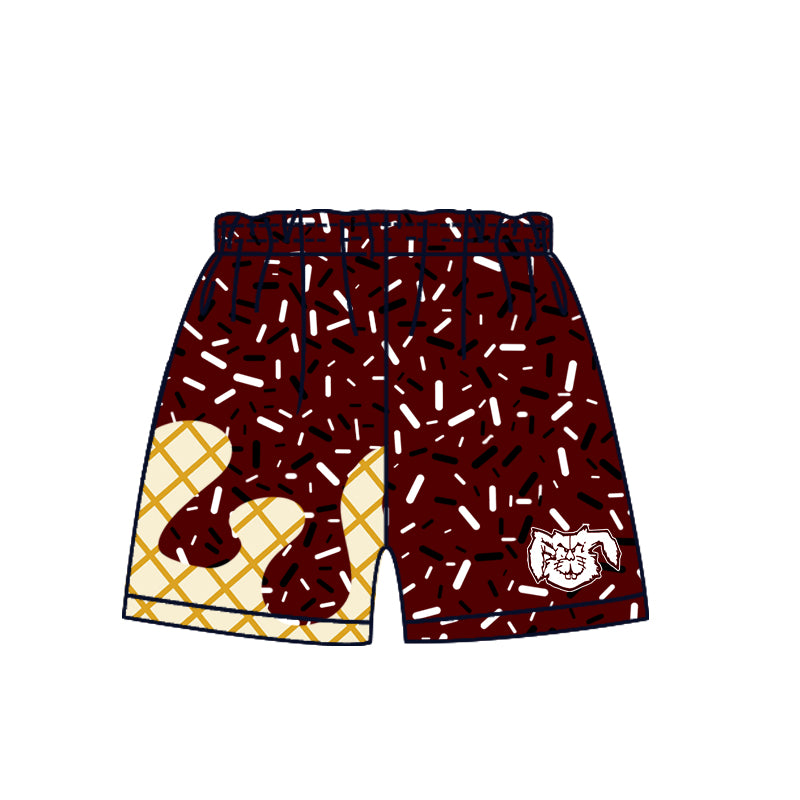 Custom moq 5 mix size milk silk baby girls clothes team brick red hooded long sleeve tops and skirt and dress and shorts 1 and shorts 2-25.7.2