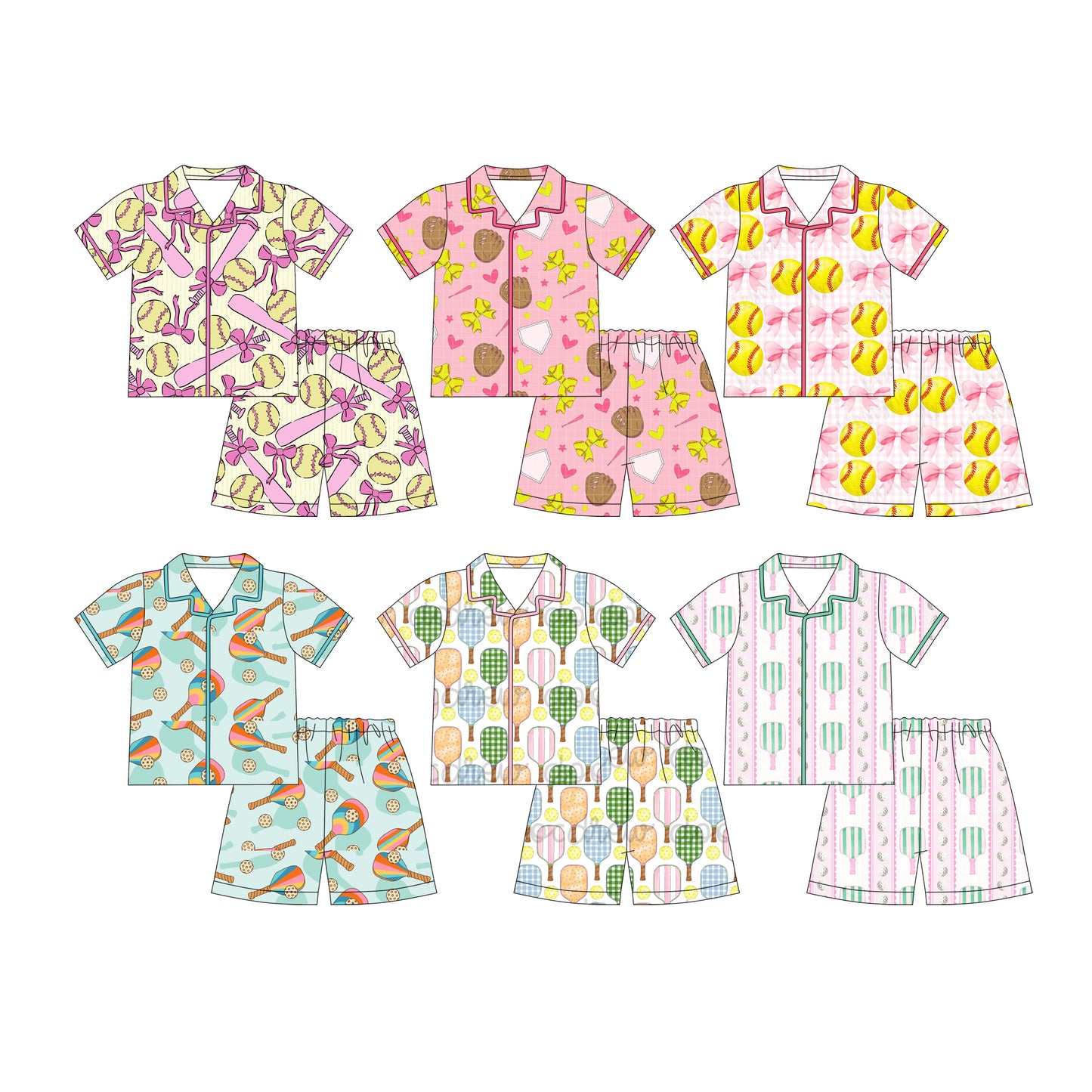 25.12.6 custom each style moq 5 eta 6-8week Sibling Sisters baseball baby girl clothes short sleeve shorts sets 6 match family design