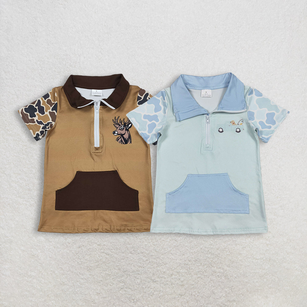 RTS NO MOQ Sibling baby girl clothes duck camouflage Short-Sleeve Tops