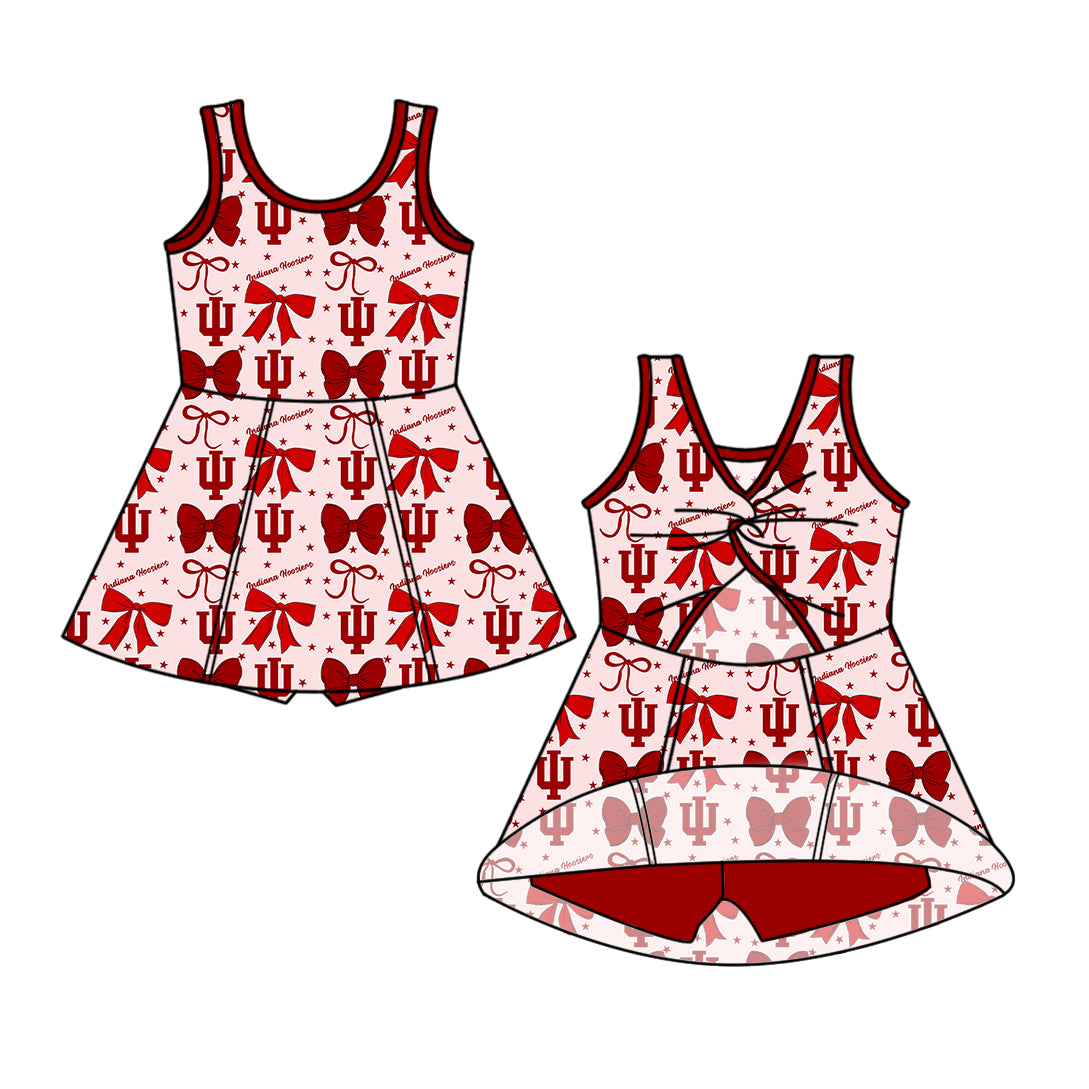 Custom moq 5 mix size milk silk summer teams baby girls clothes team bow red sleeveless skirts sets and dress 1 and dress 2 and dress 3-25.6.26