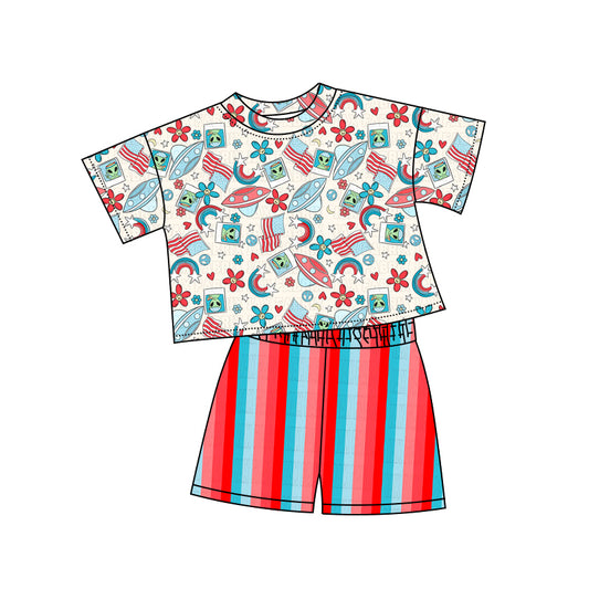 4.19 custom each style moq 5eta 4-6week Sibling Sister baby boy short sleeve set 1 and set 3 match design