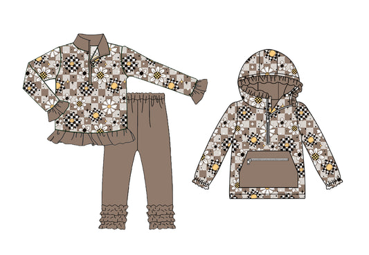 25.7.23 custom each style moq 5eta 4-6week Sibling Sisters baby girl long sleeve pants sets and top match family design
