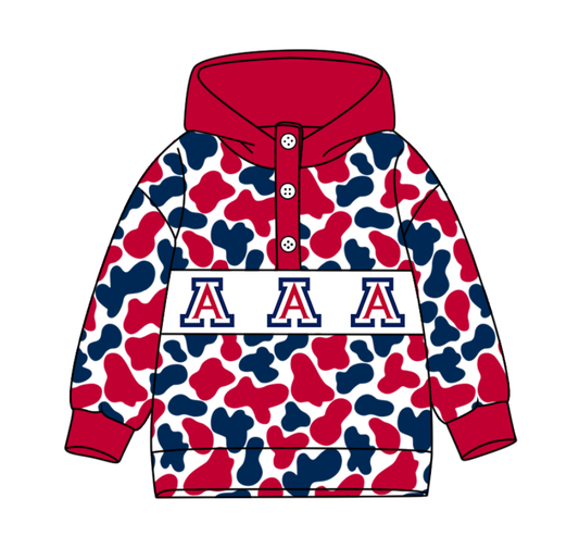4-Custom moq 8 mix size milk silk summer team baby boy clothes camouflage red hooded long sleeve top-25.10.9