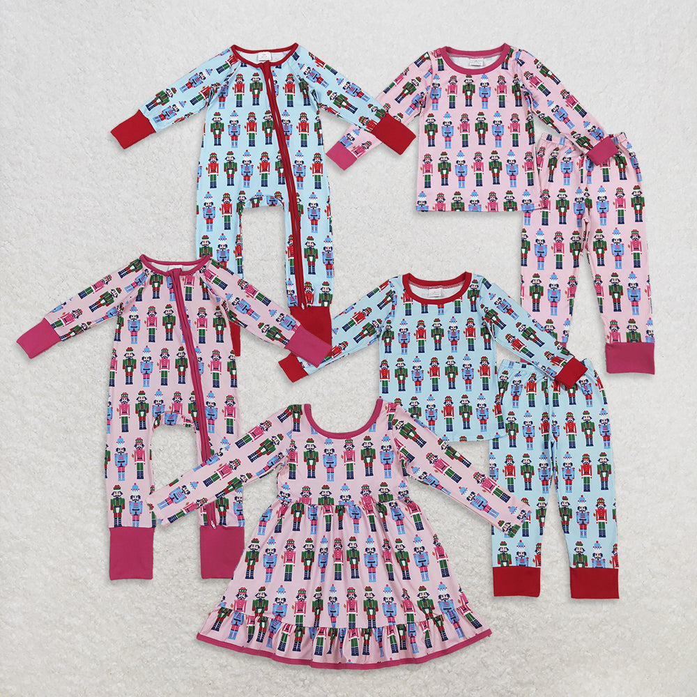 RTS Sibling baby girls boy clothes Christmas long Sleeve pants set and dress and rompers