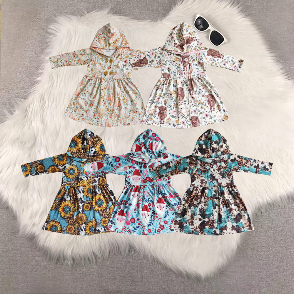 RTS NO MOQ Sibling baby girl clothes Alpine cow hooded long-sleeved jackets