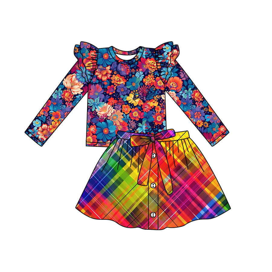 6.20 custom each style moq 5eta 4-6week baby girls clothes colorful floral long sleeve girls dress