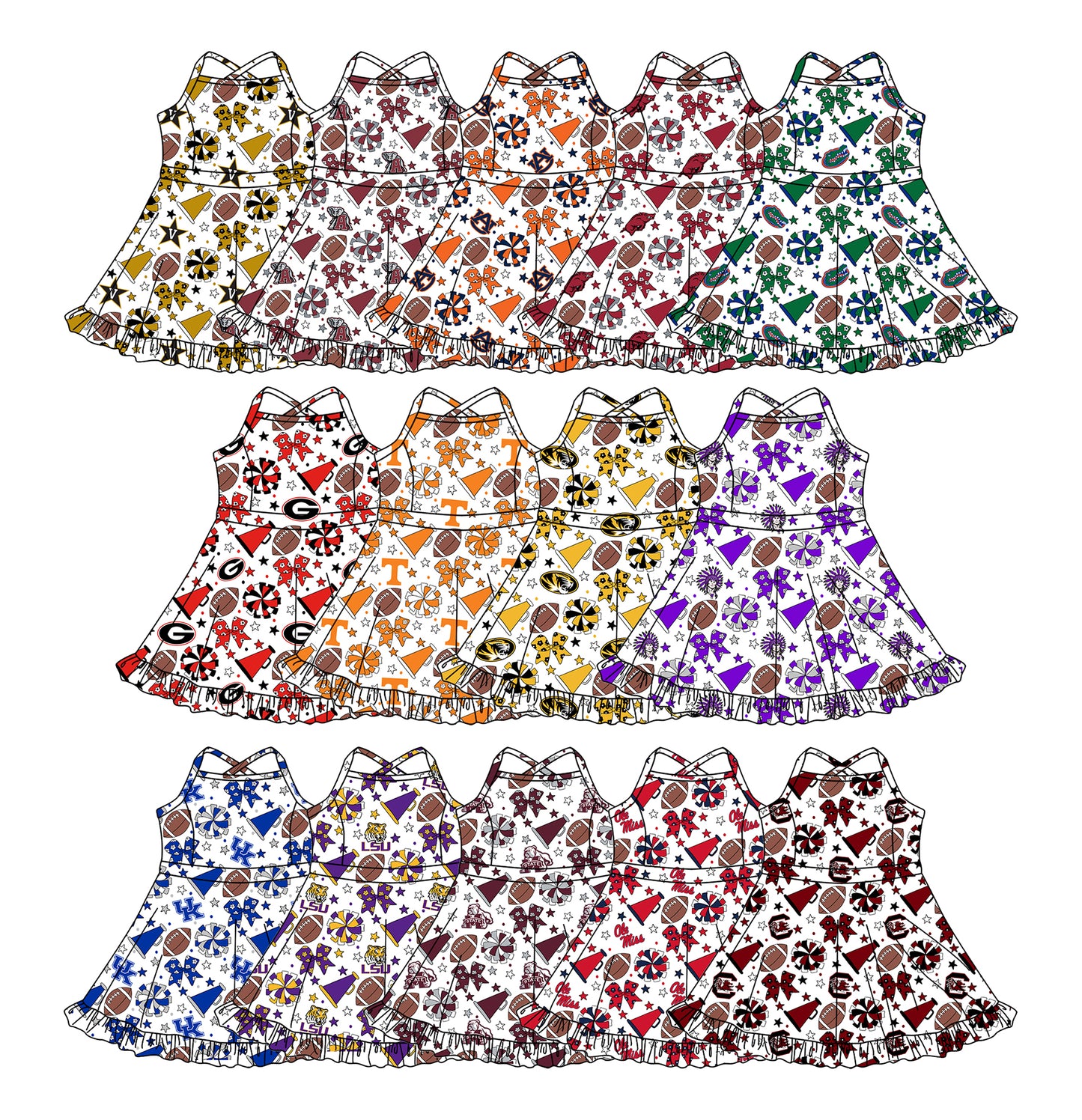 Custom moq 5 mix size milk silk summer teams Baby Girls Strap Stars Bows Yoga Ruffle Knee Length Dresses Activity Wear Cute Fashionable Kids Clothing