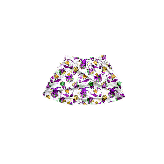 9.23 custom each style moq 5 eta 4-6week baby girls clothes MARDI GRAS purple skirt dress