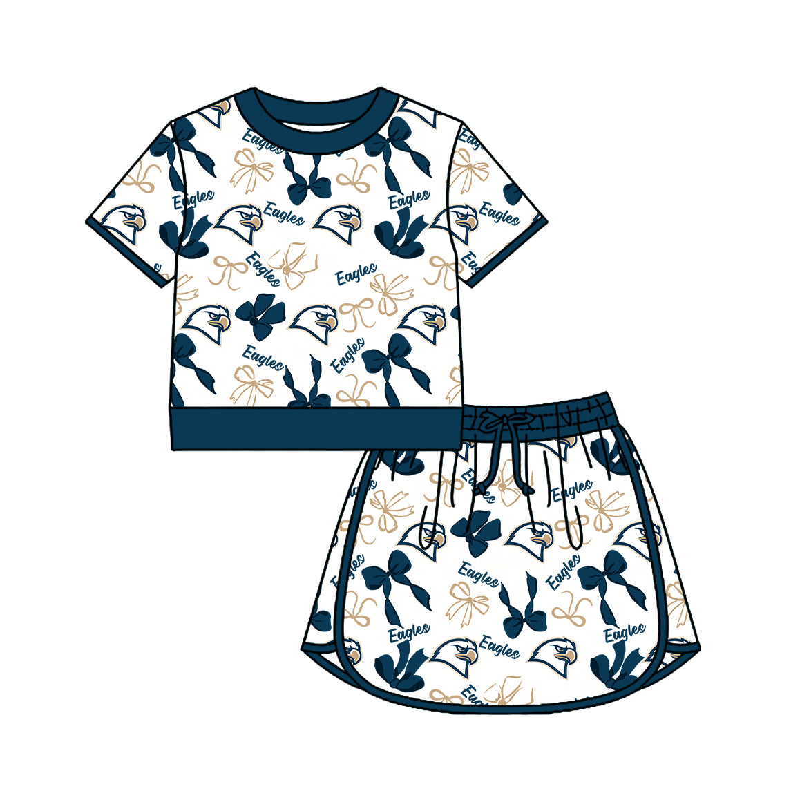Custom moq 5 mix size milk silk summer teams Girls Polka Dot Top Shorts Set Top Skirt Short Set Zipper Pullover Pants Set