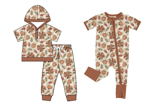 25.5.10 custom each style moq 5eta 4-6week Sibling Sister pumpkin turkey baby boy short sleeve pants sets and rompers match family design