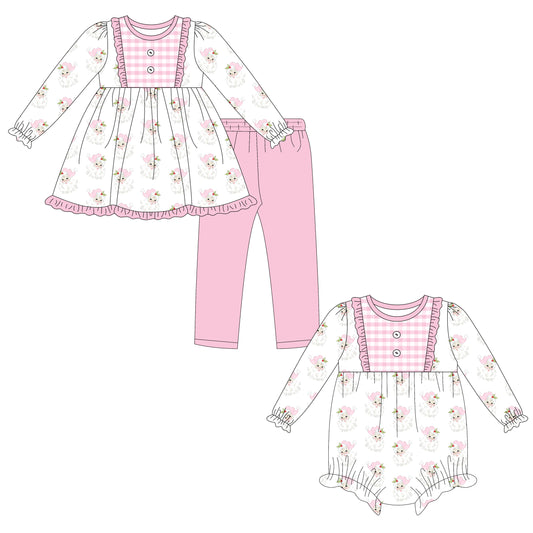 25.6.25 custom each style moq 5eta 4-6week Sibling Sisters Christmas baby girl long sleeve pants sets and rompers match family design