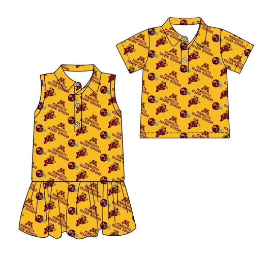 Custom moq 5 mix size milk silk summer teams Orange Sleeveless Dress for Baby Girl Short-Sleeved Polo Shirt for Boy