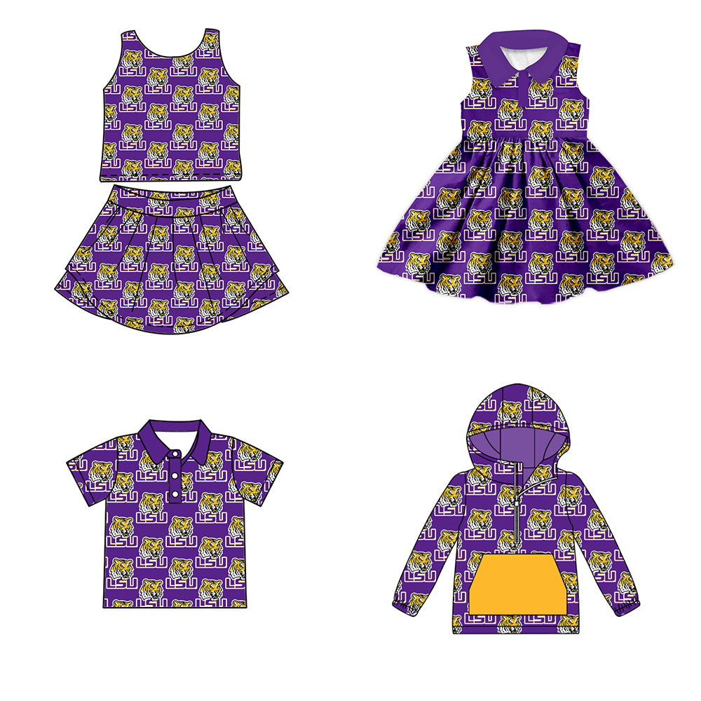 Custom moq 5 mix size milk silk summer teams baby girls clothes team purple sleeveless skirts sets and dress and short sleeve top and long top-25.7.12