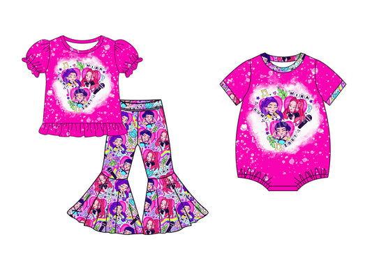 25.10.11 custom each style moq 5 eta 6-8week Sibling Sisters baby girl clothes short sleeve pants sets and romper match family design