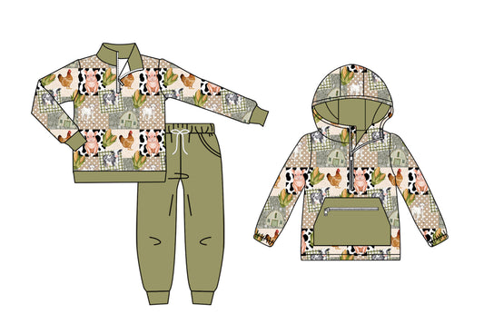 25.8.27 custom each style moq 5eta 4-6week Sibling Sisters animal baby boy long sleeve pants sets and top match family design