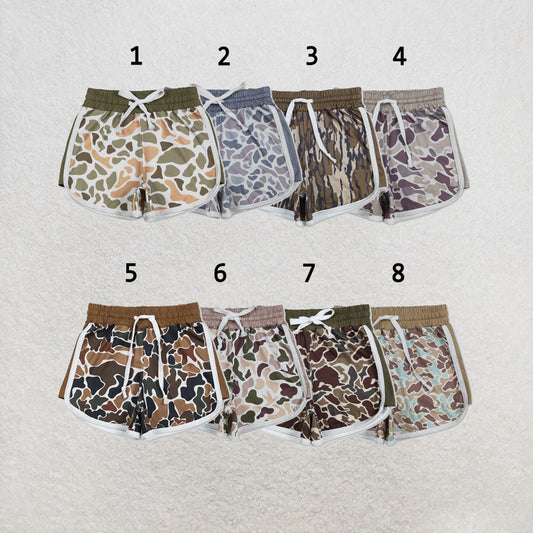 RTS NO MOQ Sibling milk silk Baby Girls Camo Summer Shorts Bottoms