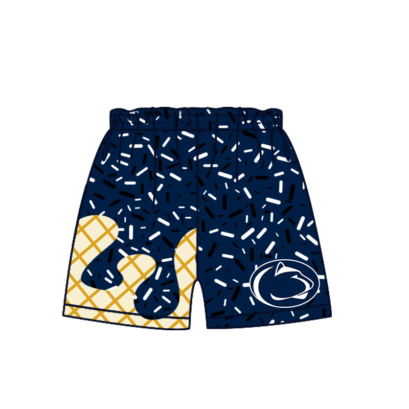 Custom summer teams baby girls clothes team dark blue hooded long sleeve tops and short sleeve top and dress and pants and shorts-25.6.2