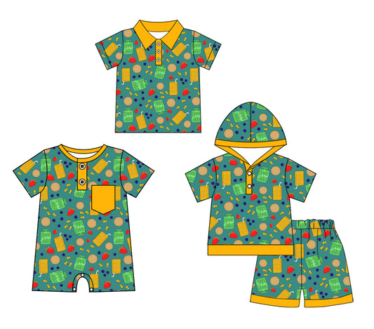 4.4 custom each style moq 5eta 4-6week Sibling Sister baby boy sets and boy rompers and top match family design