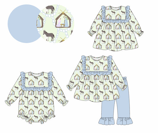 25.5.16 custom each style moq 5eta 4-6week Sibling Sisters baby girl long sleeve pants sets and dress and rompers match family design
