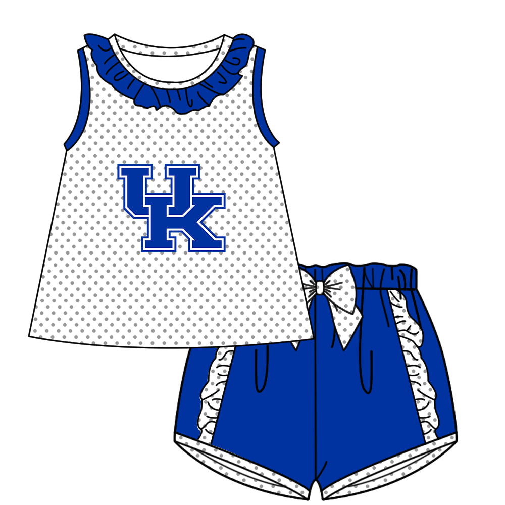 Custom moq 5 mix size milk silk summer teams baby girl boys clothes blue short sleeve shorts sets 2 and pants sets and rompers 2 series