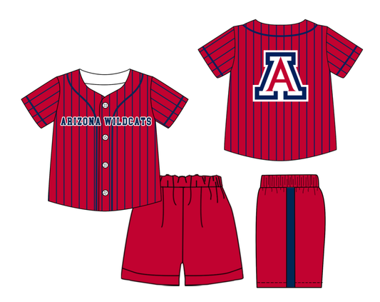 Custom moq 3 or 5 mix size milk silk summer teams baby boy clothes red short sleeve shorts sets-26.1.21