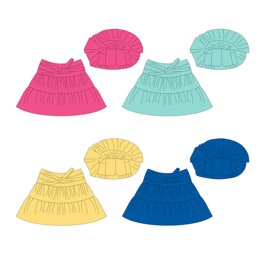 4.8 custom each style moq 5eta 4-6week Sibling Sister baby girls clothes skirt 1 and skirt 4 match family design