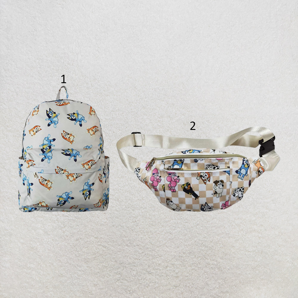 RTS NO MOQ Sibling milk silk Cute Clothes  Baby Kids Print Zipper Strap Backpack Back Bag