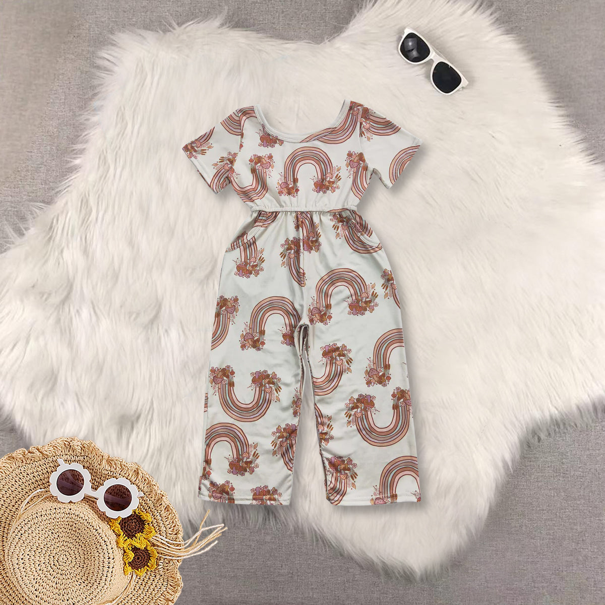 RTS NO MOQ Sibling baby girls clothes boots short-sleeved jumpsuits