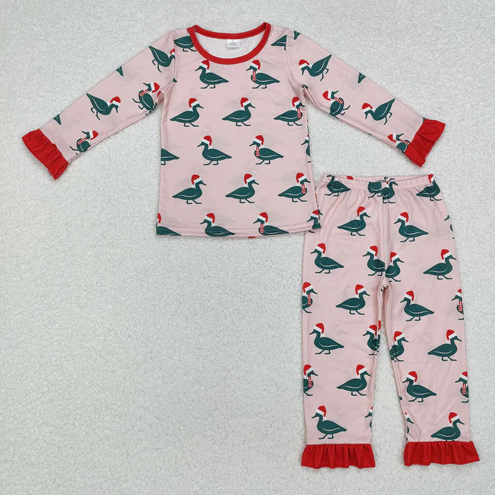 RTS NO MOQ Family Children Adults Christmas Ducks Bamboo Pajamas Sets