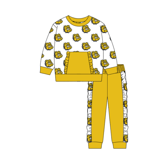 Custom moq 5 mix size milk silk summer teams baby boy clothes yellow long sleeve pants sets-25.10.20