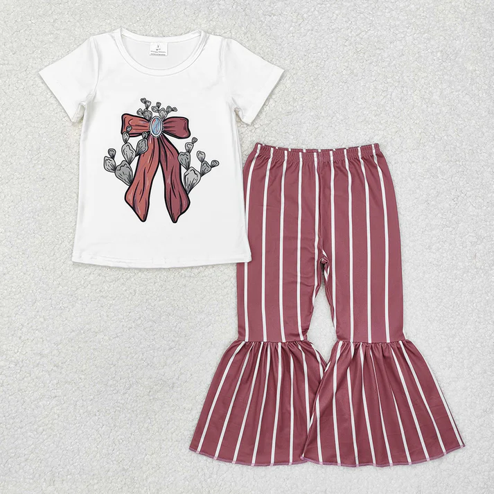 RTS NO MOQ baby Girls clothes short sleeve pants Sets