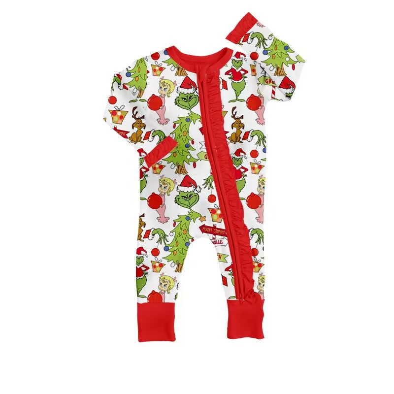 Deadline  September 5 custom no moq eta 6-7weeks Long-sleeved girl's ball-holding romper