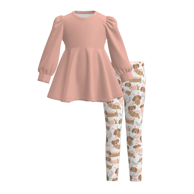 Custom moq 5 each style eta 6-7weeks baby girl clothes long sleeve pants sets 1 and sets 6-25.7.19