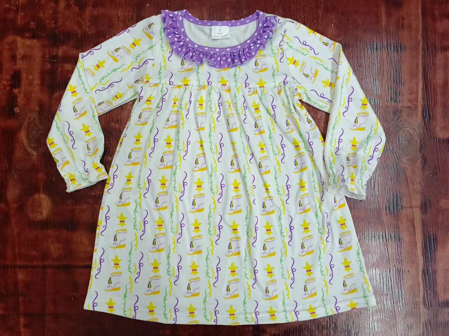 Custom moq 3 eta 6-7weeks baby girl clothes long sleeve dress