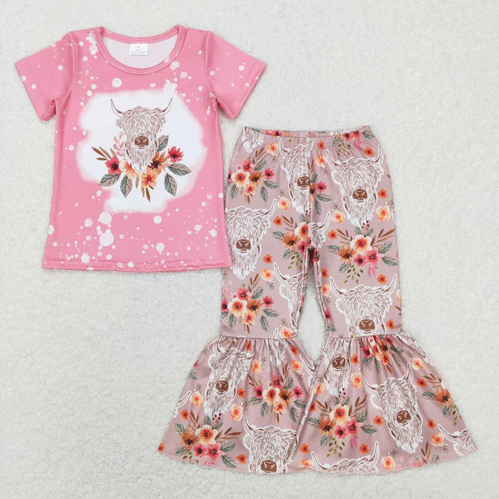 RTS NO MOQ Girls short sleeve pants Sets
