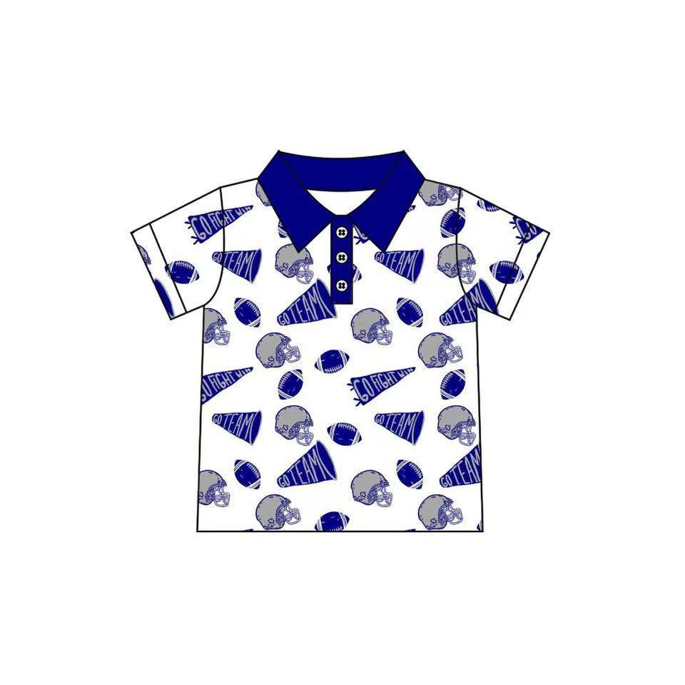 Custom moq 5 each style eta 6-7weeks baby girl clothes team blue short sleeve top-25.8.4