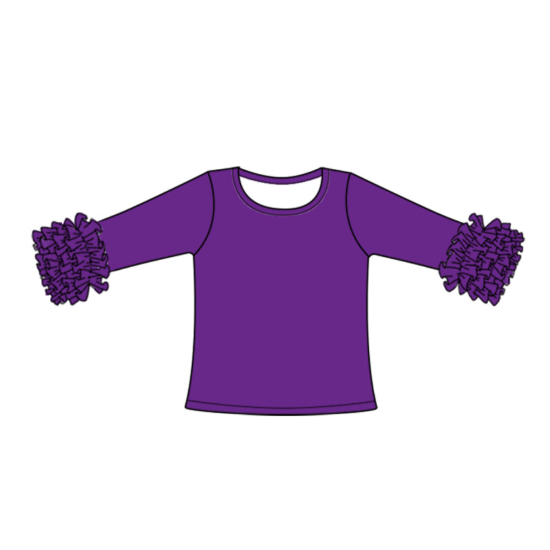 Deadline October 30 custom no moq eta 6-8weeks Purple Pleated Cuff Long Sleeve Top