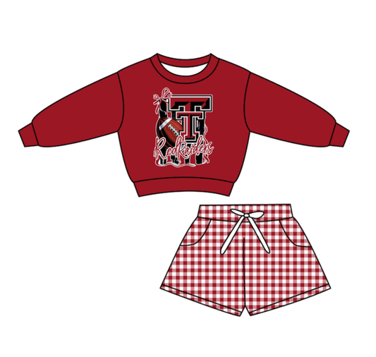 Custom moq 5 mix size milk silk summer teams baby boys clothes dark red long sleeve shorts sets-25.10.28