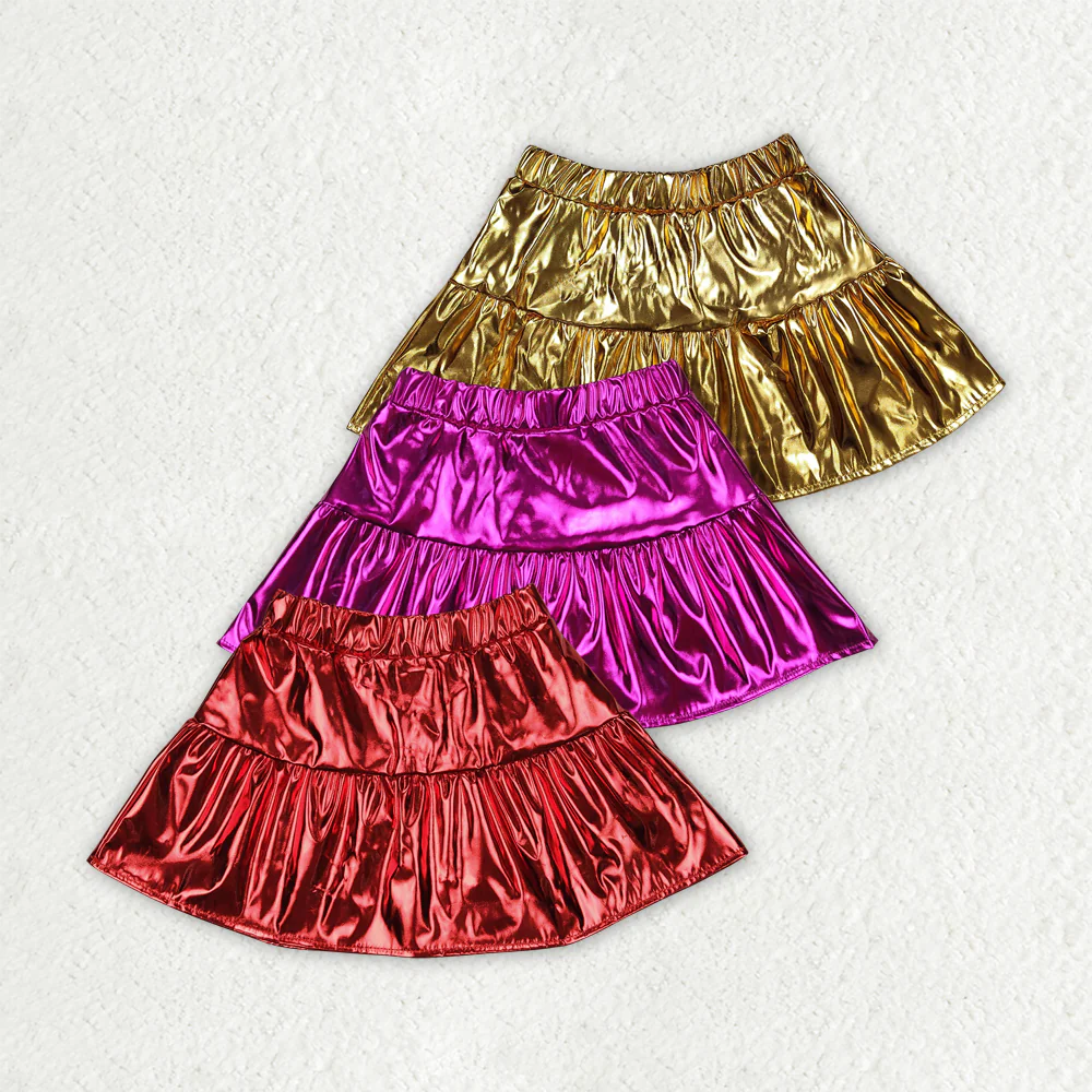 RTS baby girls clothes Leather summer skirts dress