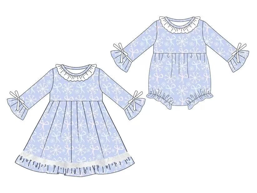 Custom moq 5 each style eta 6-7weeks baby girl clothes long sleeve romper and dress -25.8.28