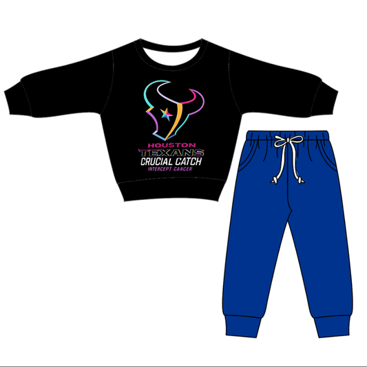 Custom moq 5 mix size milk silk summer teams baby boys clothes black and blue long sleeve pants sets