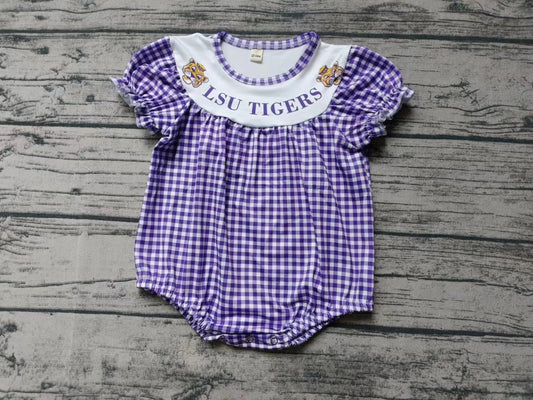 custom moq 5 eta 4-6weeks mix size baby boys clothes team purple short sleeve summer Romper
