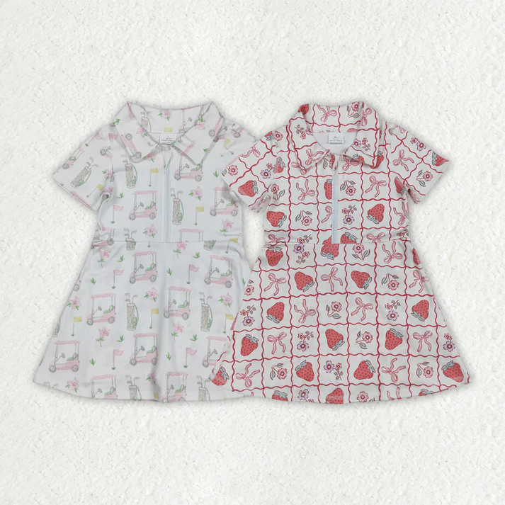 RTS NO MOQ Girls clothes yoga short sleeve Clothes Sets dress